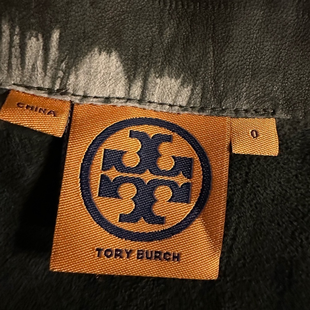 Tory Burch  Leather Dress Greystone  Shawna Tie-Dye Night Out Size 0 - Picture 14 of 16